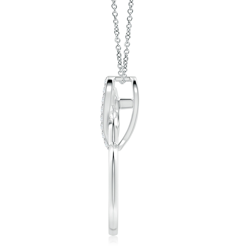 2.4mm FGVS Lab-Grown Interlinked Diamond Tilted Heart Pendant in White Gold - side 199
