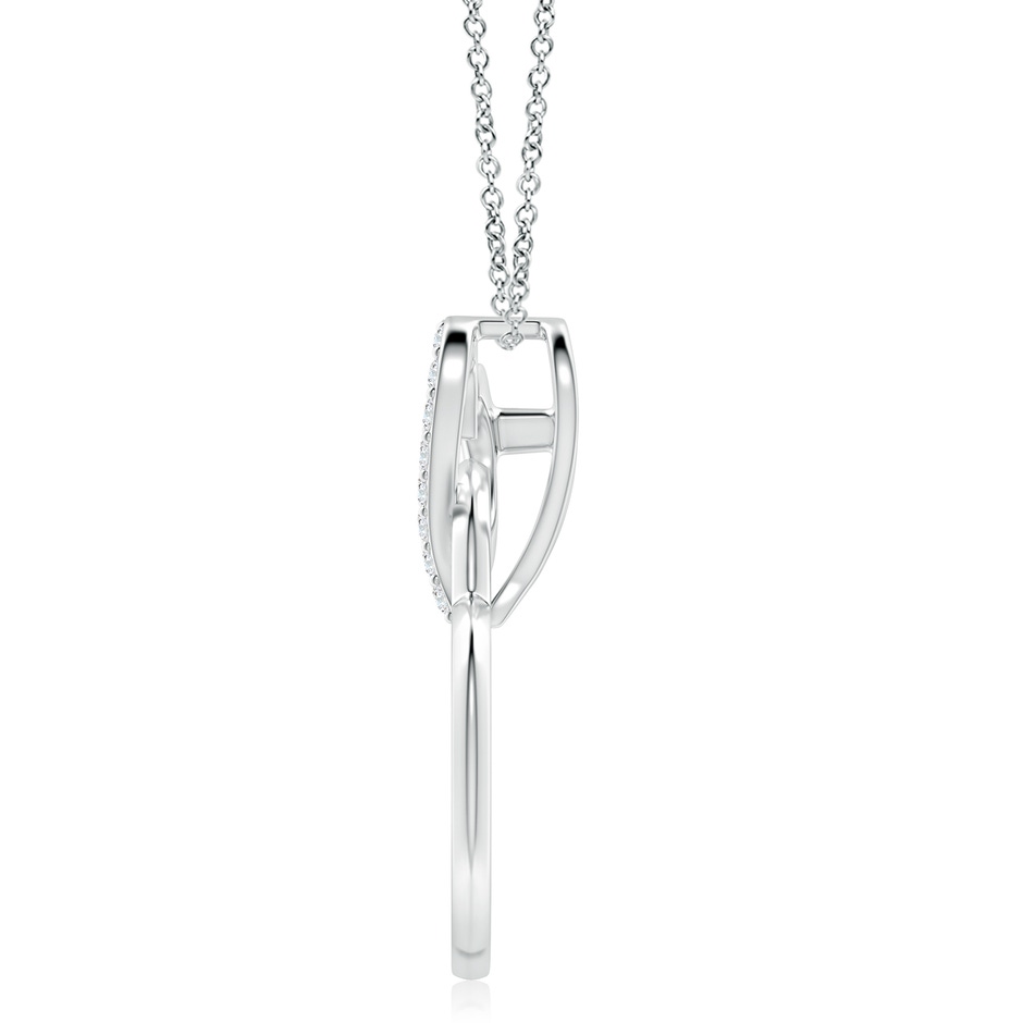 2.4mm FGVS Lab-Grown Interlinked Diamond Tilted Heart Pendant in White Gold Side 199