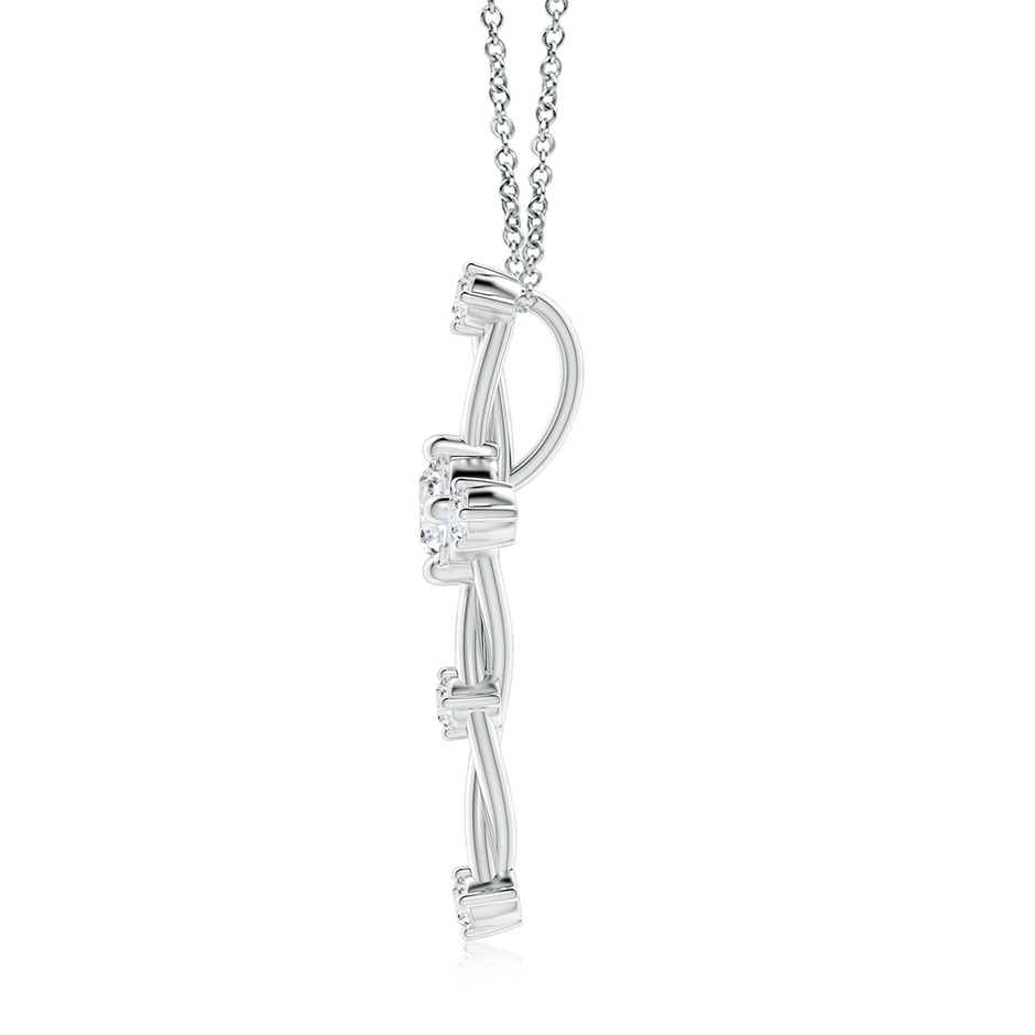 4.6mm FGVS Lab-Grown Diamond Braided Cross Pendant in P950 Platinum side 199