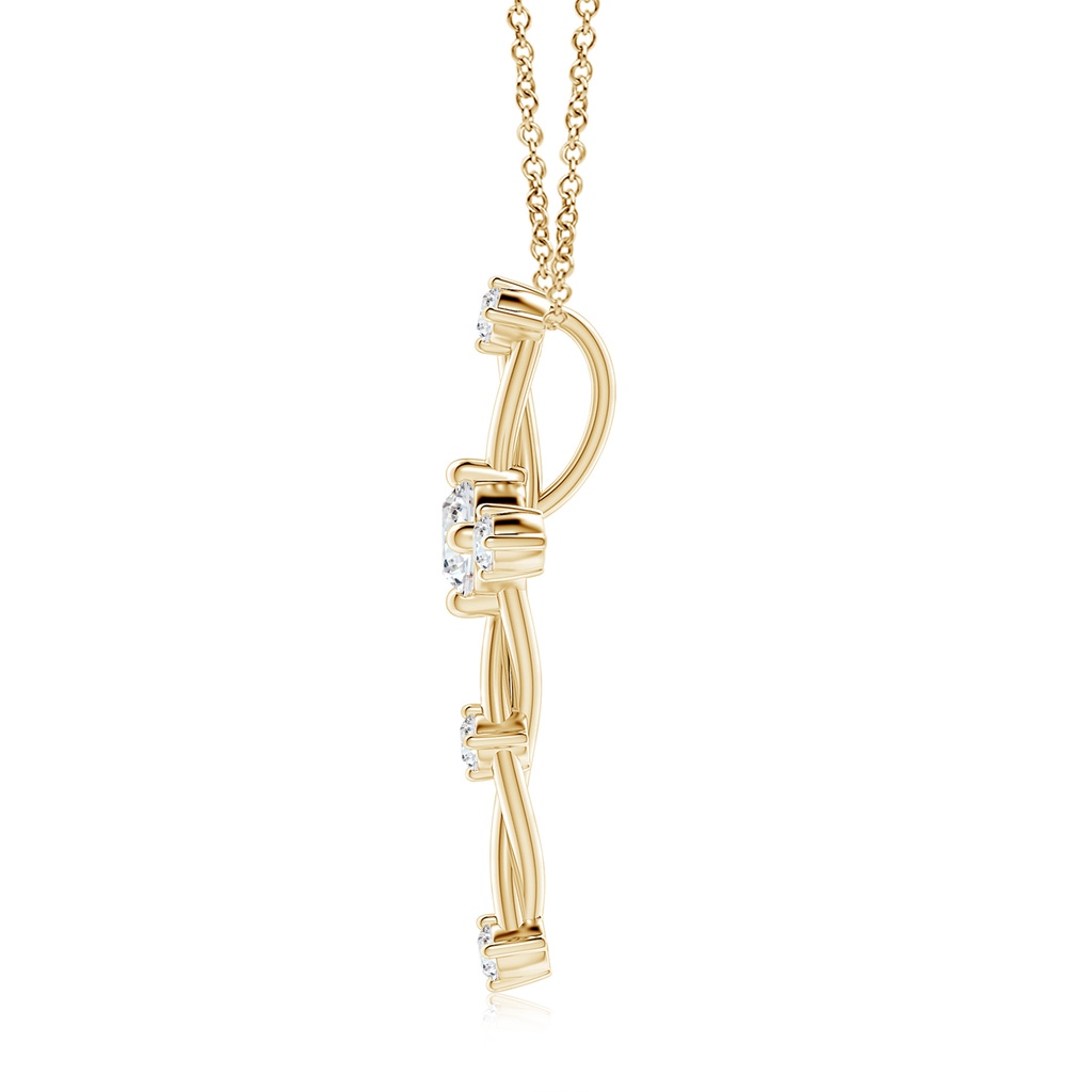 4.6mm FGVS Lab-Grown Diamond Braided Cross Pendant in Yellow Gold - side 199
