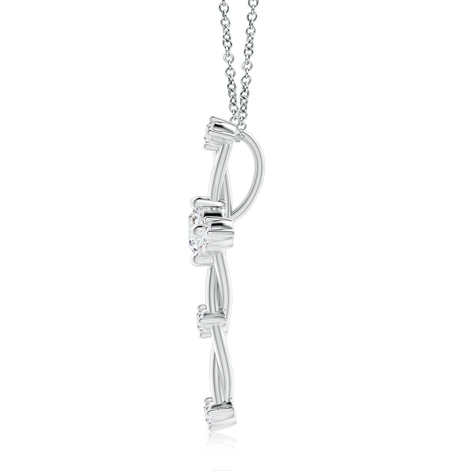 5.4mm FGVS Lab-Grown Diamond Braided Cross Pendant in 18K White Gold side 199
