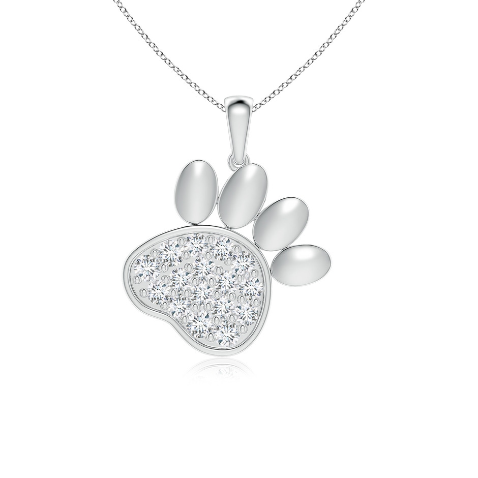 2.6mm FGVS Lab-Grown Pavé-Set Diamond Paw Print Pendant in S999 Silver 