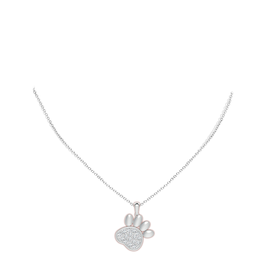 2.6mm FGVS Lab-Grown Pavé-Set Diamond Paw Print Pendant in S999 Silver pen