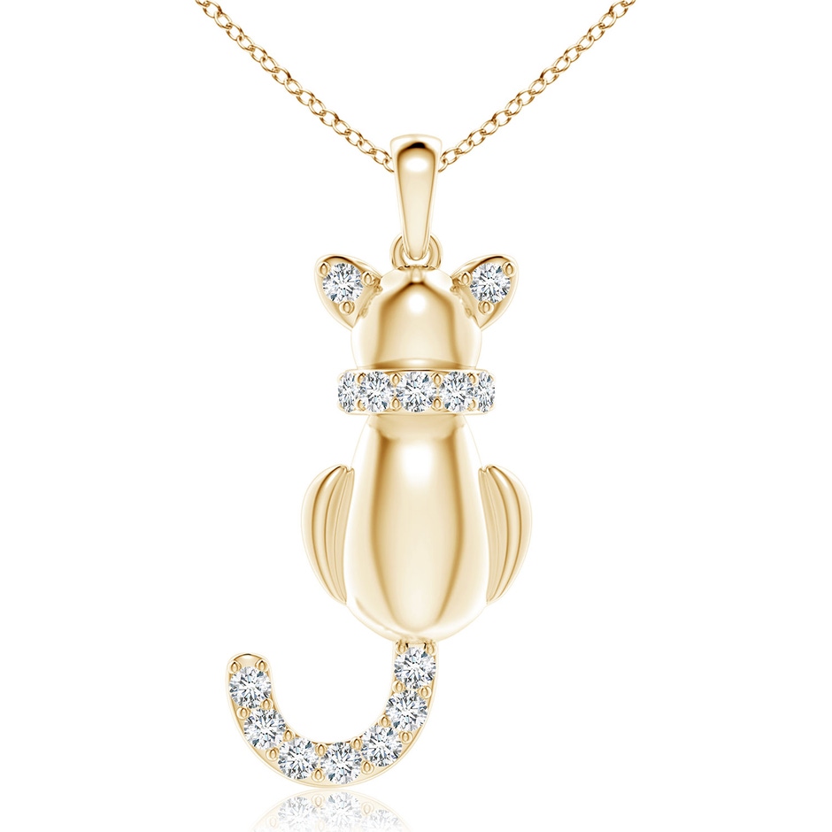 2.3mm FGVS Lab-Grown Classic Diamond Cat Pendant in Yellow Gold 