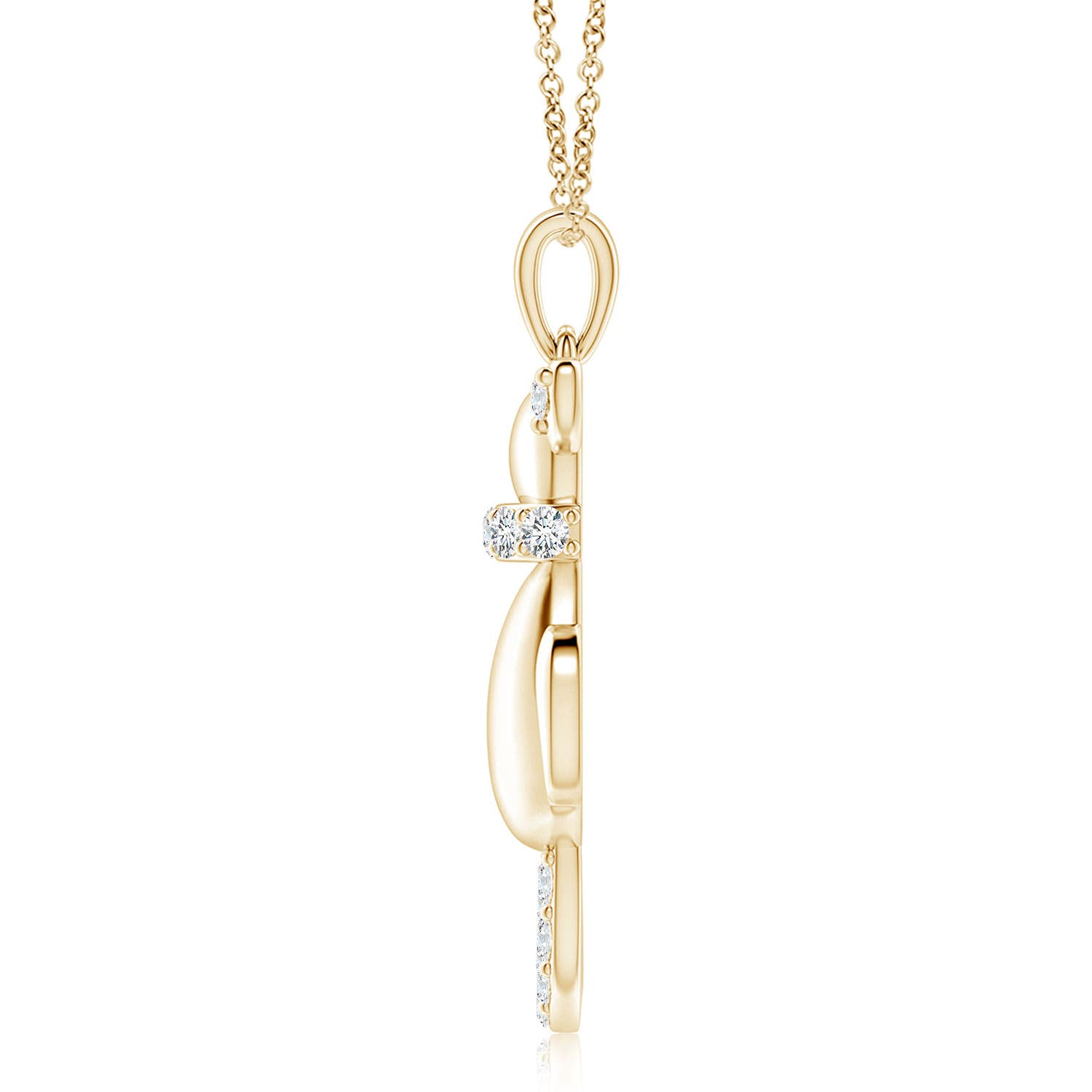 2.3mm FGVS Lab-Grown Classic Diamond Cat Pendant in Yellow Gold - side 3