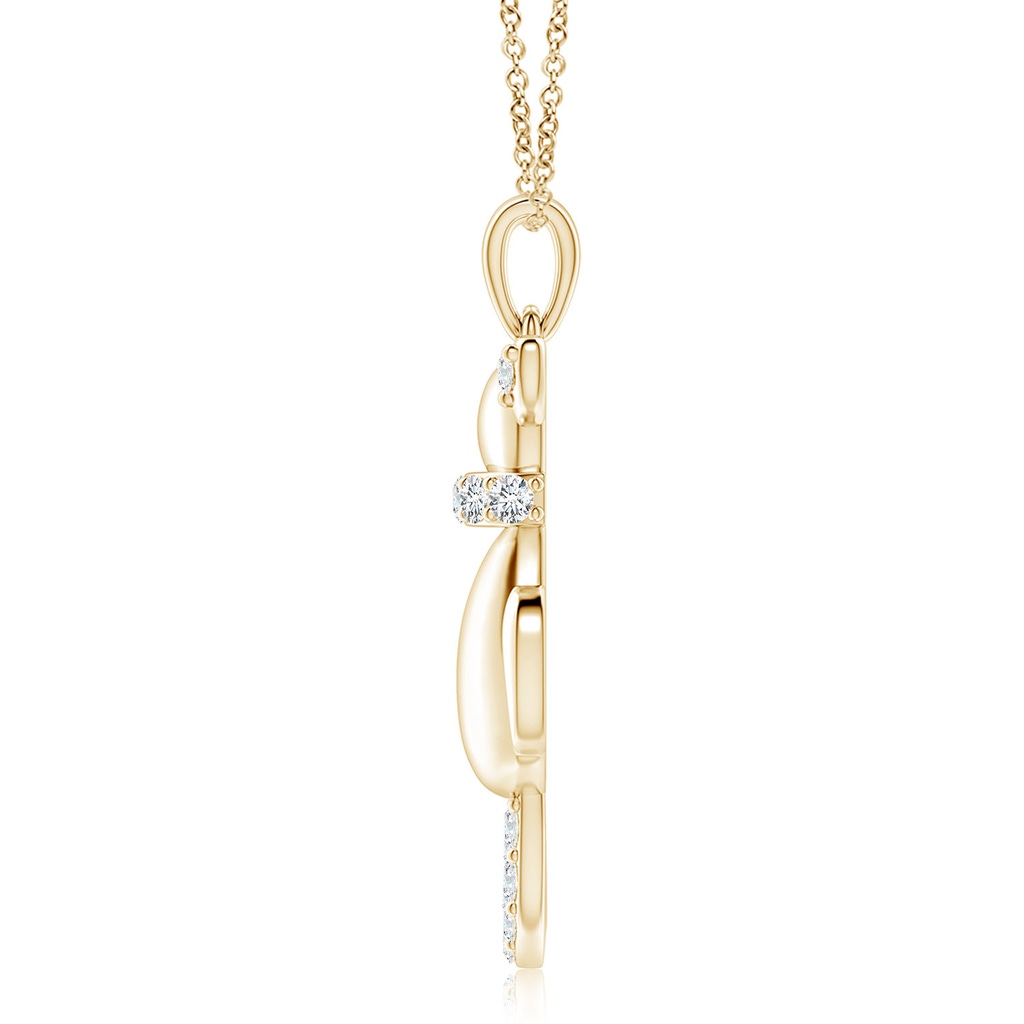 2.3mm FGVS Lab-Grown Classic Diamond Cat Pendant in Yellow Gold - side 199