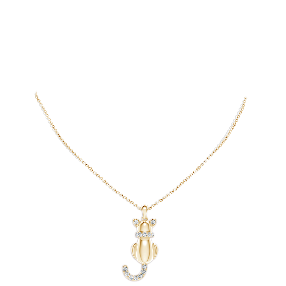 2.3mm FGVS Lab-Grown Classic Diamond Cat Pendant in Yellow Gold pen