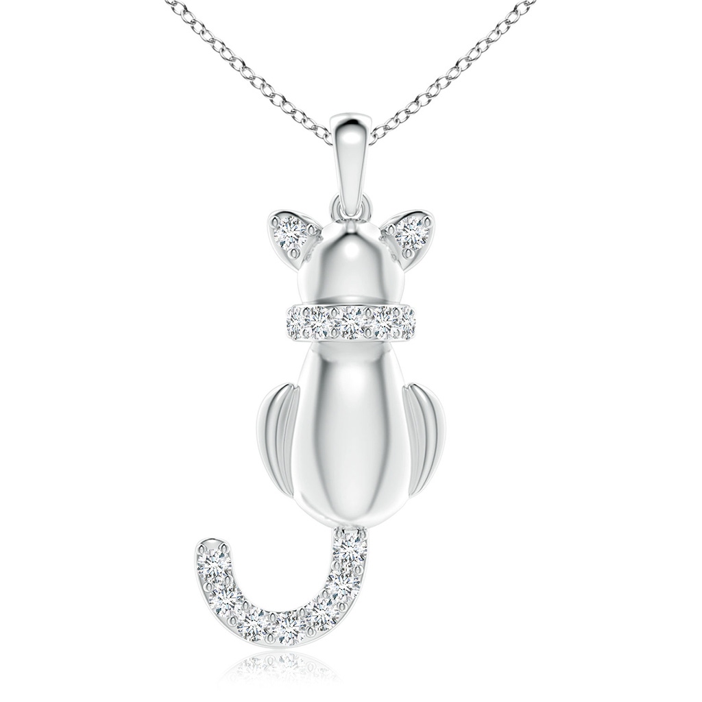 2mm FGVS Lab-Grown Classic Diamond Cat Pendant in P950 Platinum