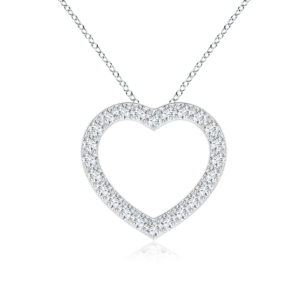 1.9mm FGVS Lab-Grown Prong-Set Diamond Open Heart Pendant in S999 Silver