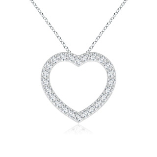 2.2mm FGVS Lab-Grown Prong-Set Diamond Open Heart Pendant in S999 Silver