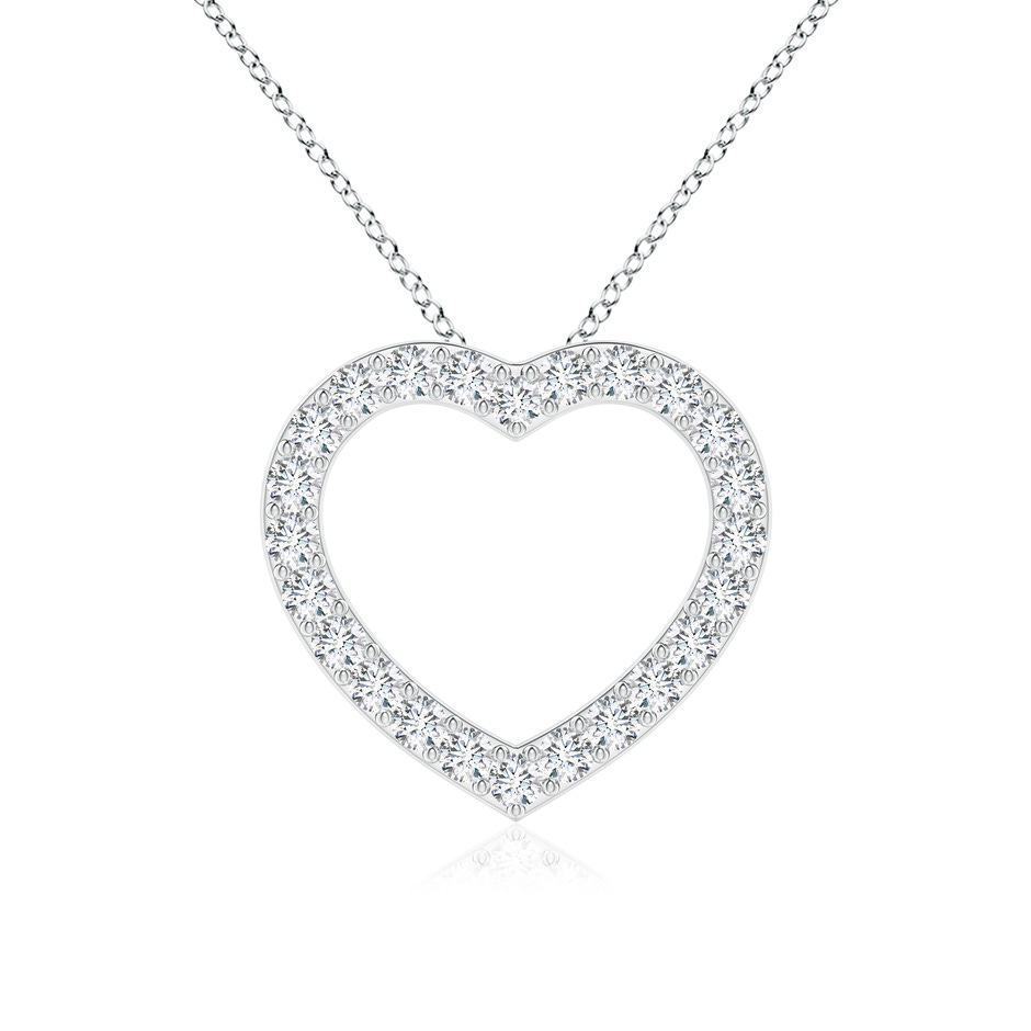 2.45mm FGVS Lab-Grown Prong-Set Diamond Open Heart Pendant in 18K White Gold 