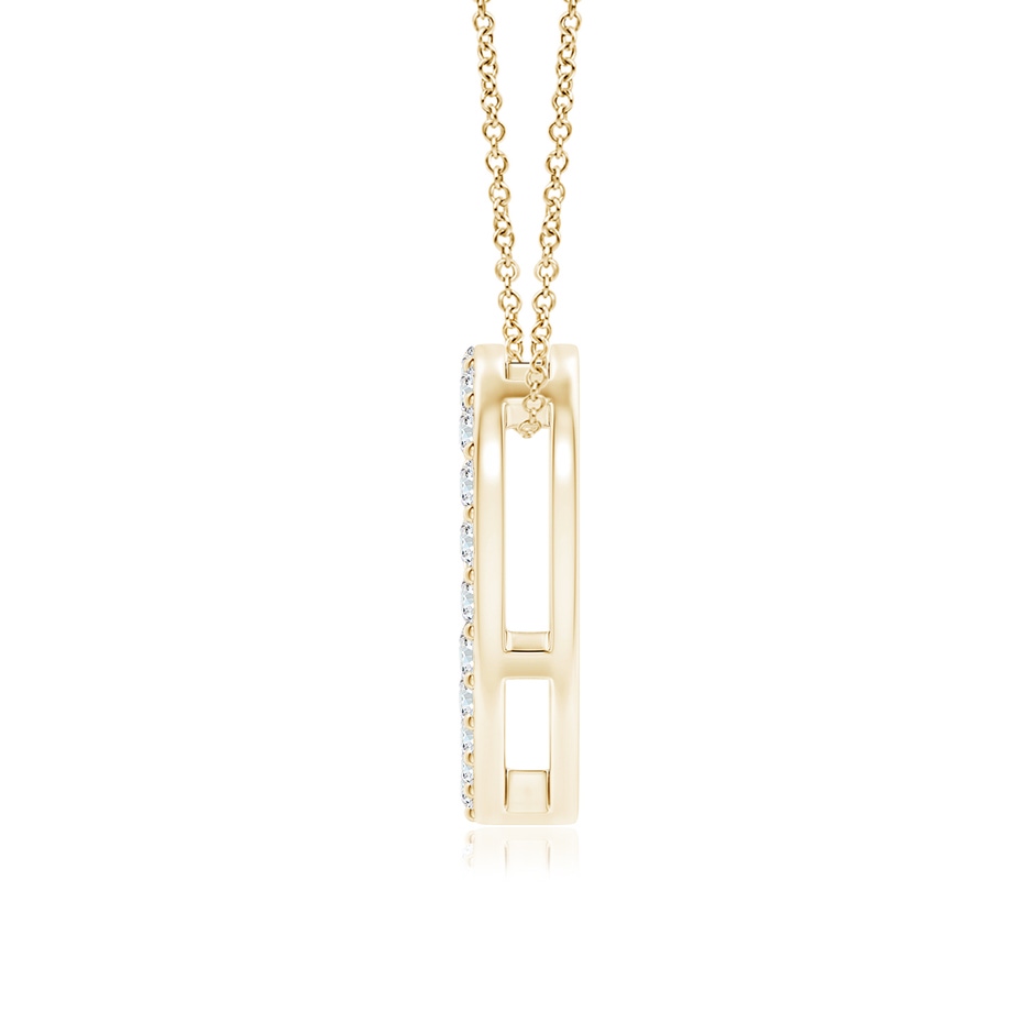 2.45mm FGVS Lab-Grown Prong-Set Diamond Open Heart Pendant in 18K Yellow Gold side 199