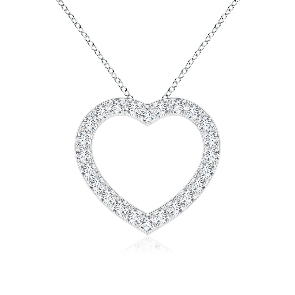 2.45mm FGVS Lab-Grown Prong-Set Diamond Open Heart Pendant in White Gold