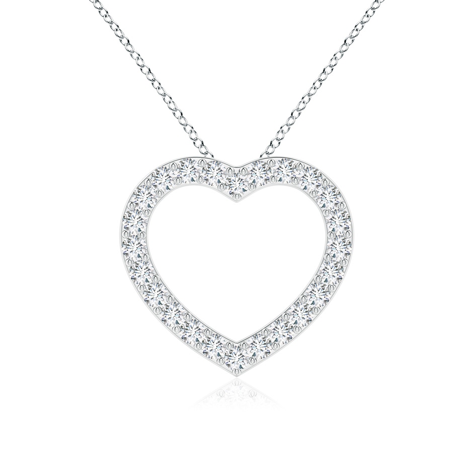 2.45mm FGVS Lab-Grown Prong-Set Diamond Open Heart Pendant in White Gold 