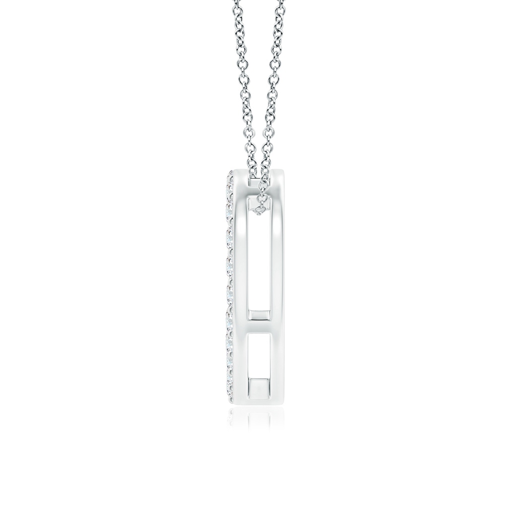 2.45mm FGVS Lab-Grown Prong-Set Diamond Open Heart Pendant in White Gold - side 199