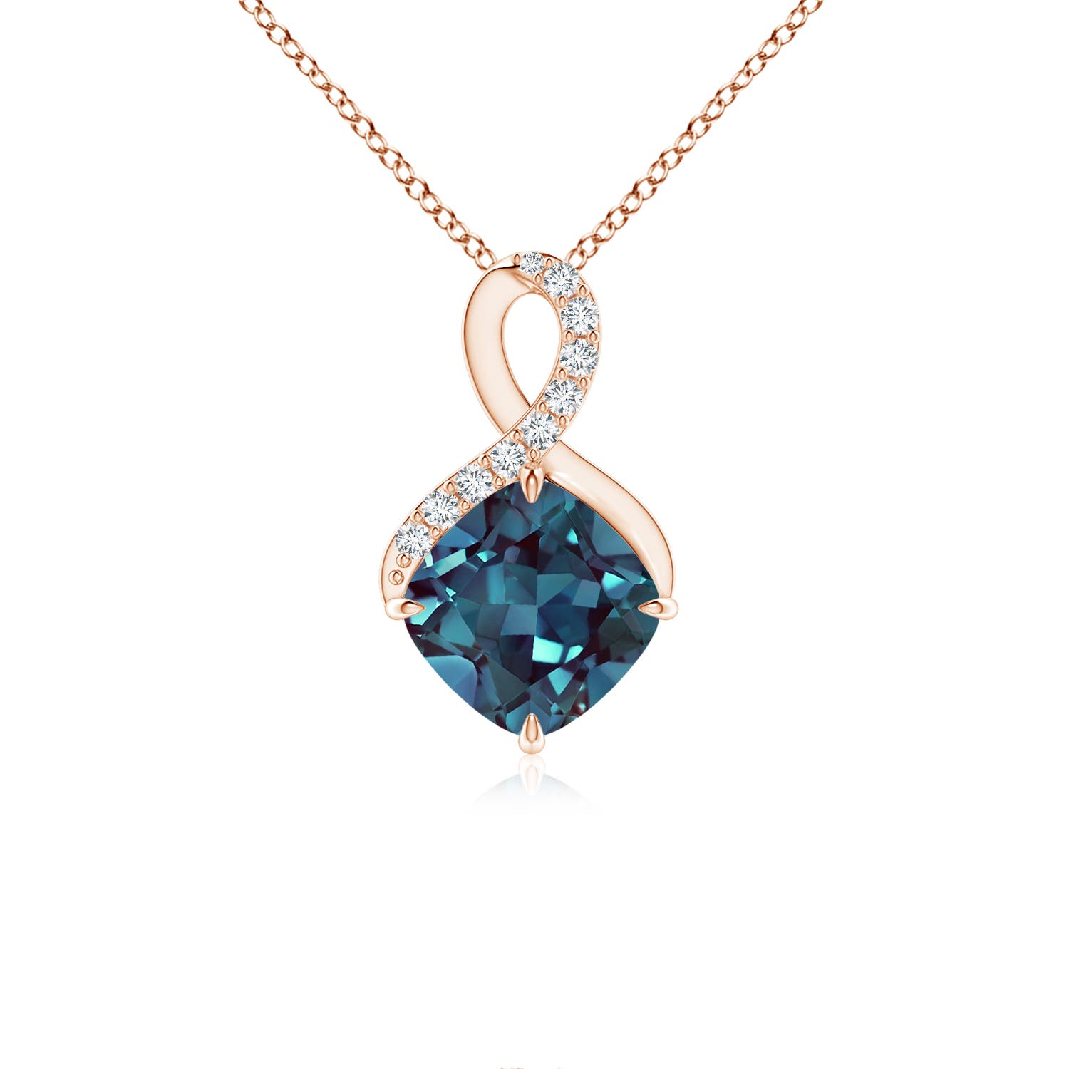 Rose Gold Lab Grown Alexandrite Necklaces & Pendants
