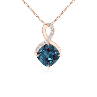 6mm Labgrown Claw-Set Lab-Grown Alexandrite Infinity Pendant with Diamonds in Rose Gold