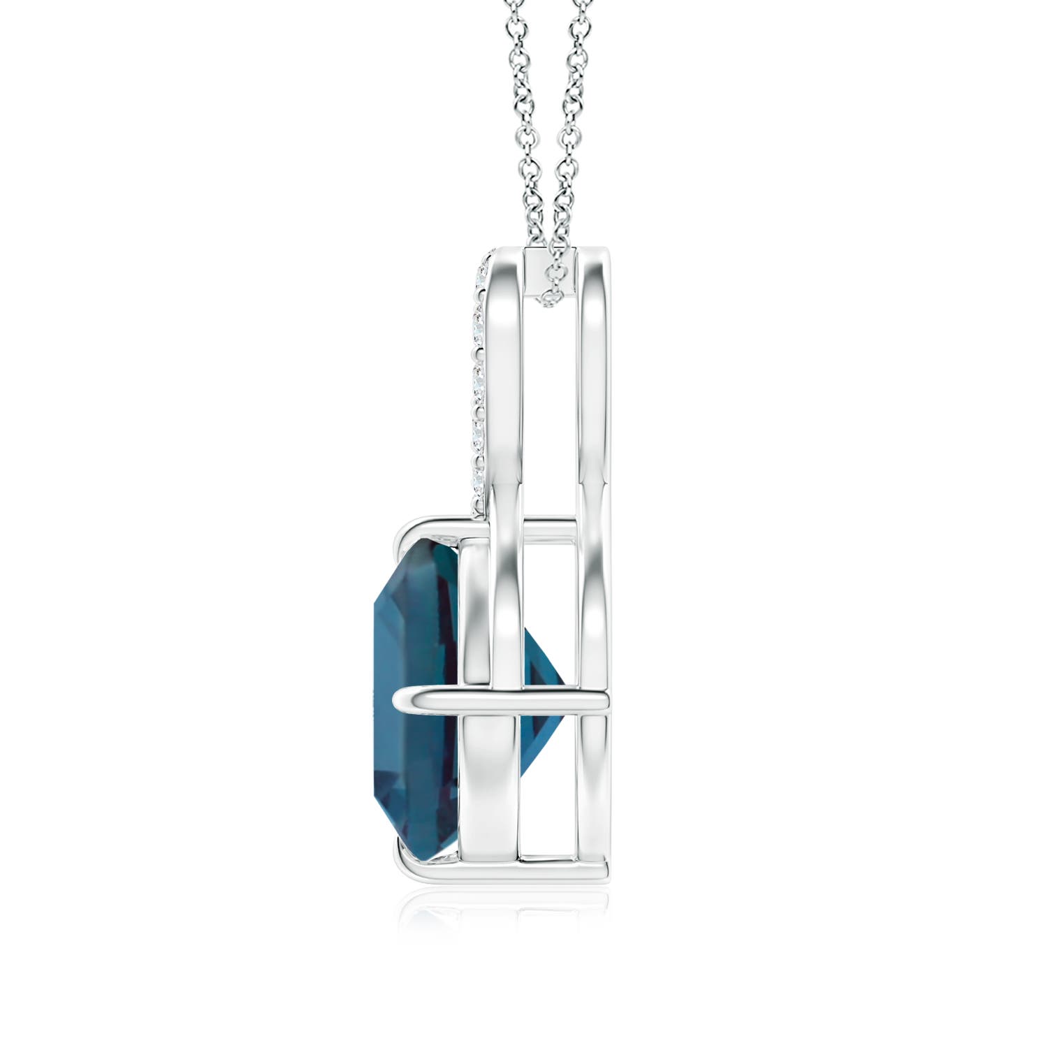 8mm Labgrown Claw-Set Lab-Grown Alexandrite Infinity Pendant with Diamonds in P950 Platinum