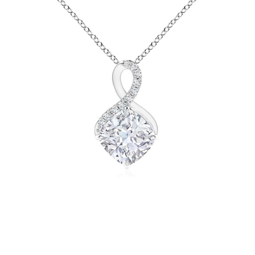 5mm FGVS Lab-Grown Claw-Set Diamond Infinity Pendant with Diamond Accents in 18K White Gold