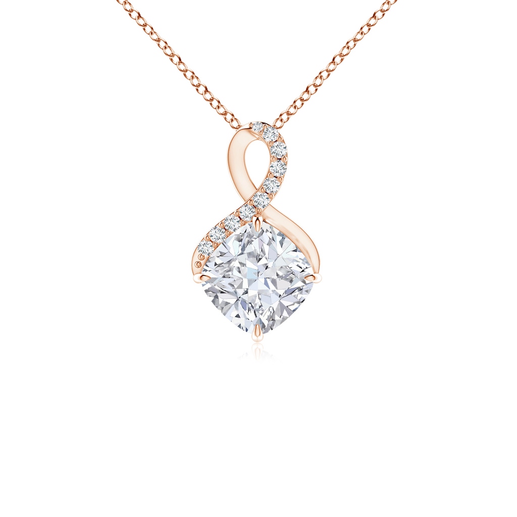 5mm FGVS Lab-Grown Claw-Set Diamond Infinity Pendant with Diamond Accents in Rose Gold