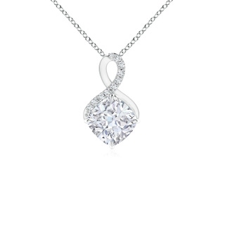 5mm FGVS Lab-Grown Claw-Set Diamond Infinity Pendant with Diamond Accents in S999 Silver