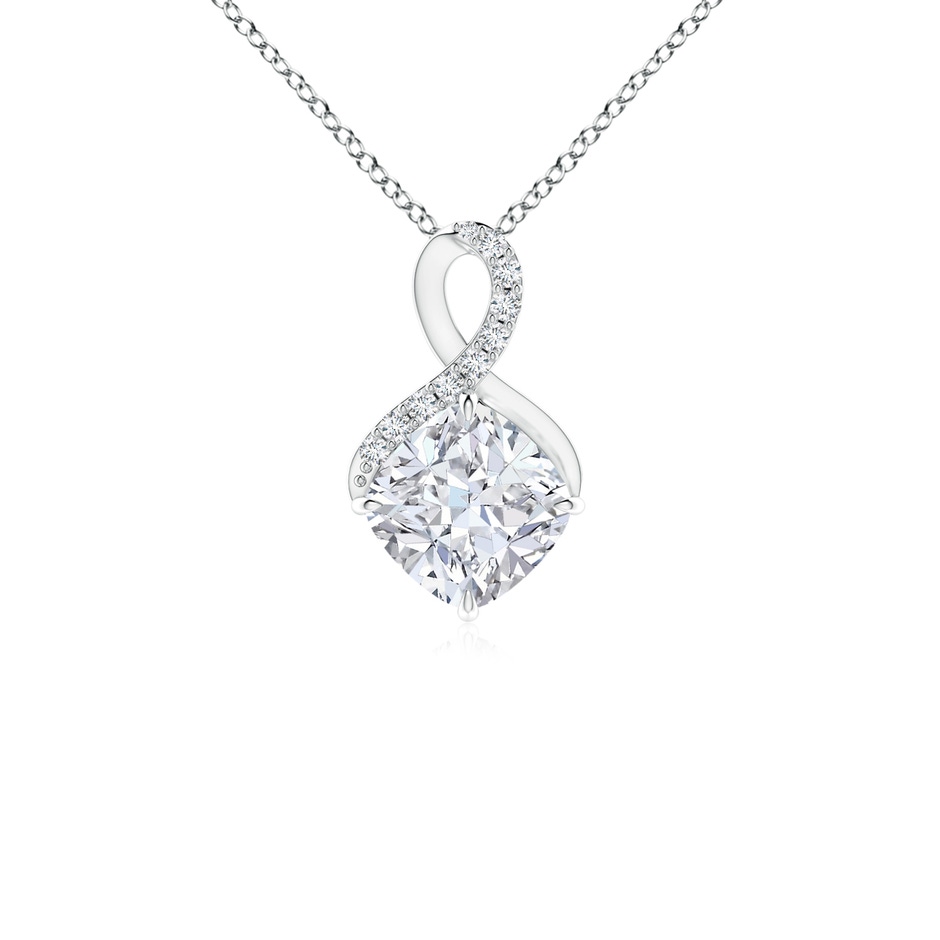 5mm FGVS Lab-Grown Claw-Set Diamond Infinity Pendant with Diamond Accents in S999 Silver 
