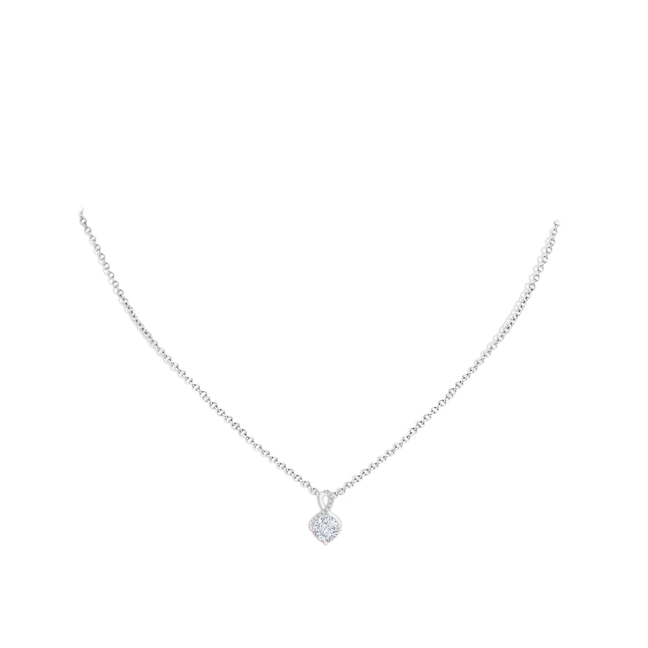 5mm FGVS Lab-Grown Claw-Set Diamond Infinity Pendant with Diamond Accents in S999 Silver pen