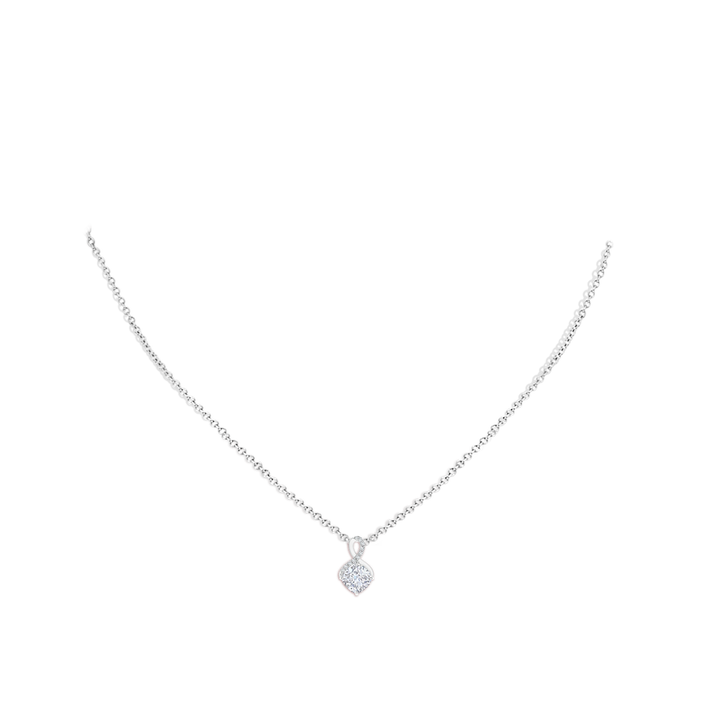 5mm FGVS Lab-Grown Claw-Set Diamond Infinity Pendant with Diamond Accents in White Gold pen
