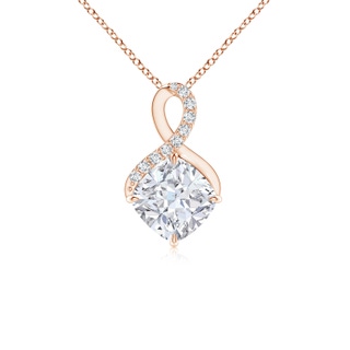 6mm FGVS Lab-Grown Claw-Set Diamond Infinity Pendant with Diamond Accents in Rose Gold