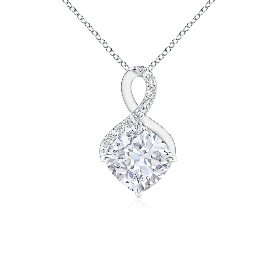 6mm FGVS Lab-Grown Claw-Set Diamond Infinity Pendant with Diamond Accents in S999 Silver 