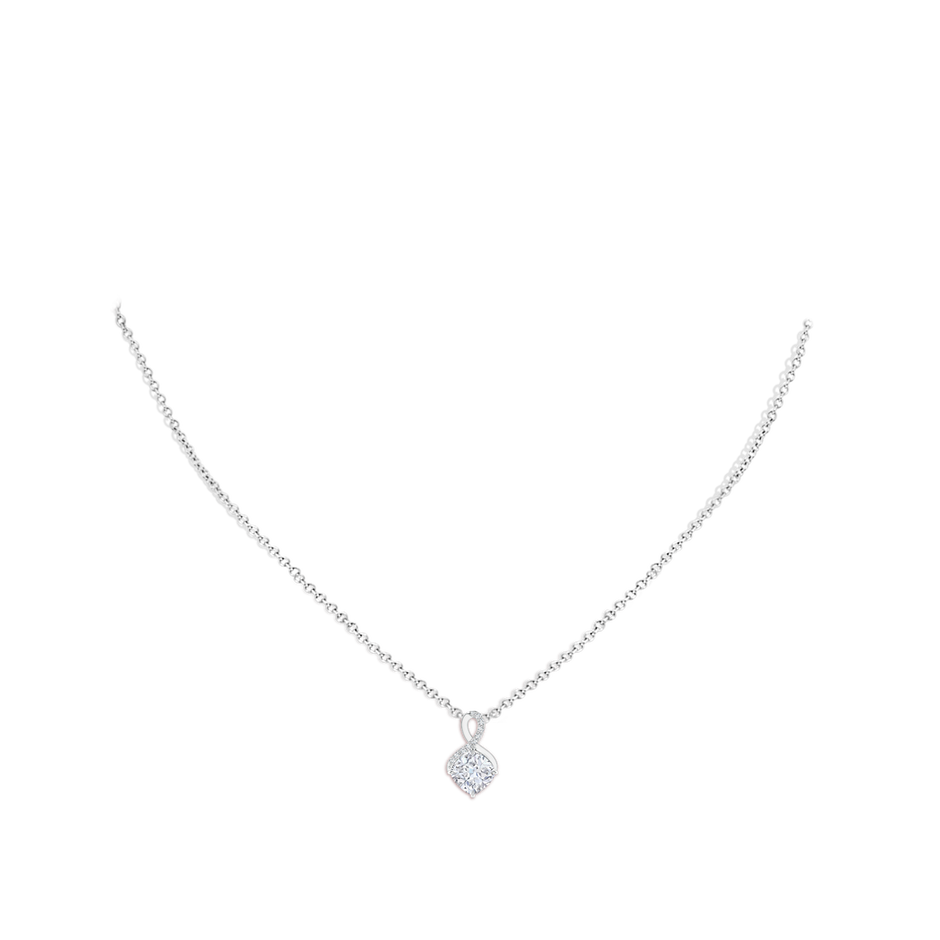 6mm FGVS Lab-Grown Claw-Set Diamond Infinity Pendant with Diamond Accents in S999 Silver pen