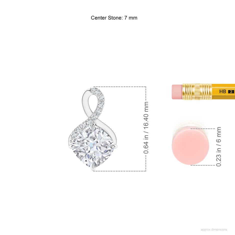 7mm FGVS Lab-Grown Claw-Set Diamond Infinity Pendant with Diamond Accents in White Gold ruler
