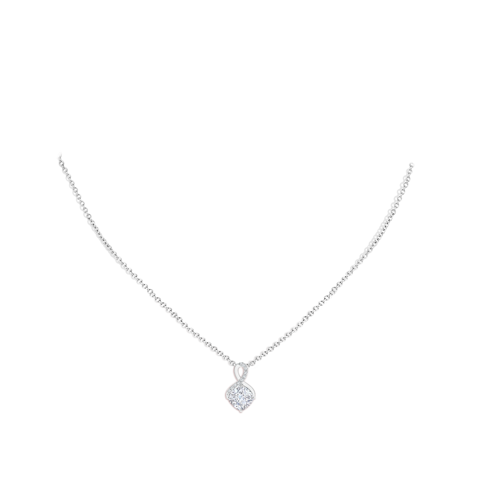 7mm FGVS Lab-Grown Claw-Set Diamond Infinity Pendant with Diamond Accents in White Gold pen