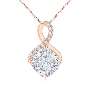 8.9mm FGVS Lab-Grown Claw-Set Diamond Infinity Pendant with Diamond Accents in 18K Rose Gold