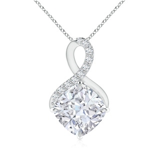 8.9mm FGVS Lab-Grown Claw-Set Diamond Infinity Pendant with Diamond Accents in S999 Silver