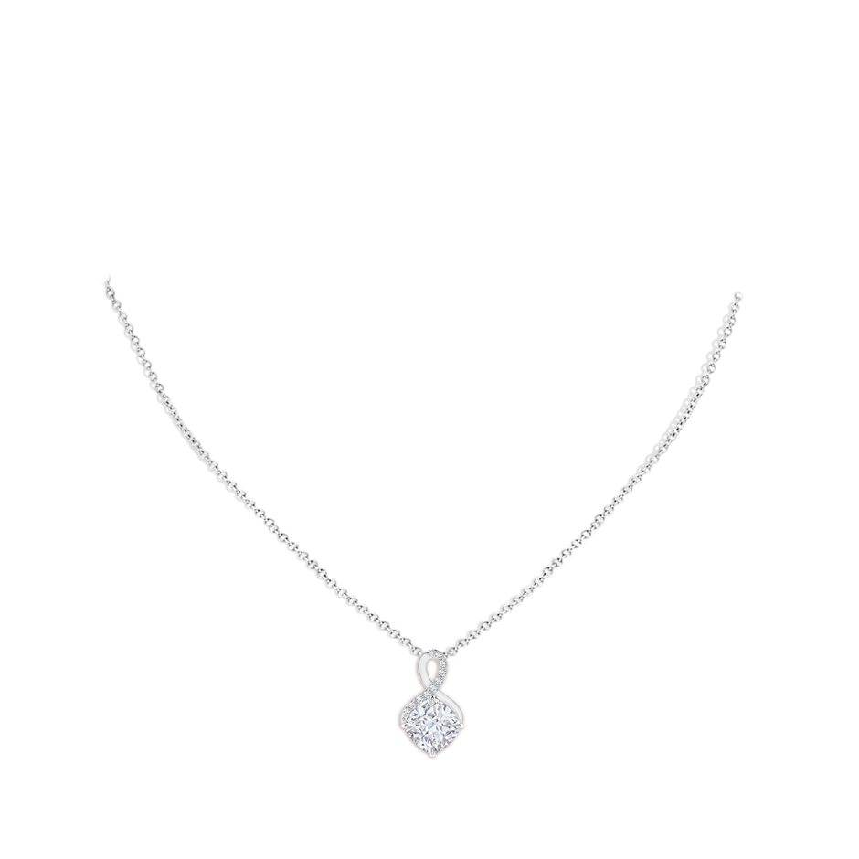 8.9mm FGVS Lab-Grown Claw-Set Diamond Infinity Pendant with Diamond Accents in S999 Silver pen