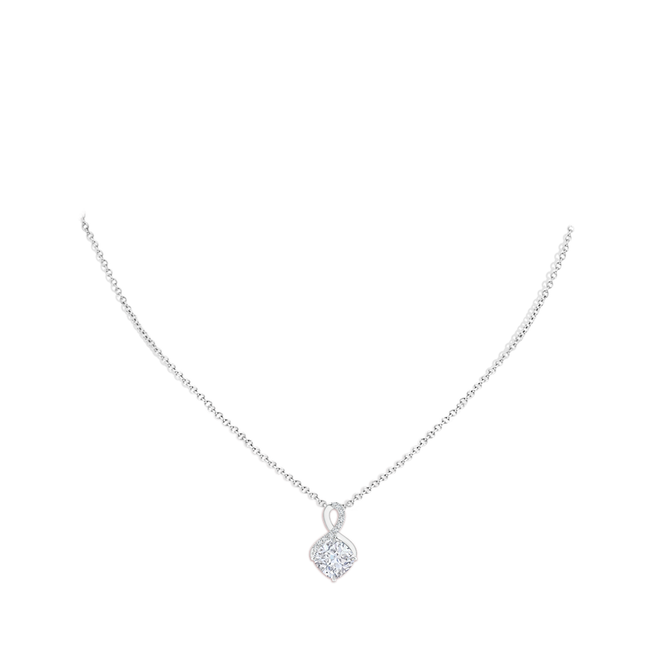 8mm FGVS Lab-Grown Claw-Set Diamond Infinity Pendant with Diamond Accents in P950 Platinum pen