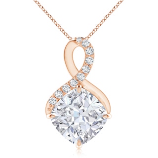 9.4mm FGVS Lab-Grown Claw-Set Diamond Infinity Pendant with Diamond Accents in 9K Rose Gold