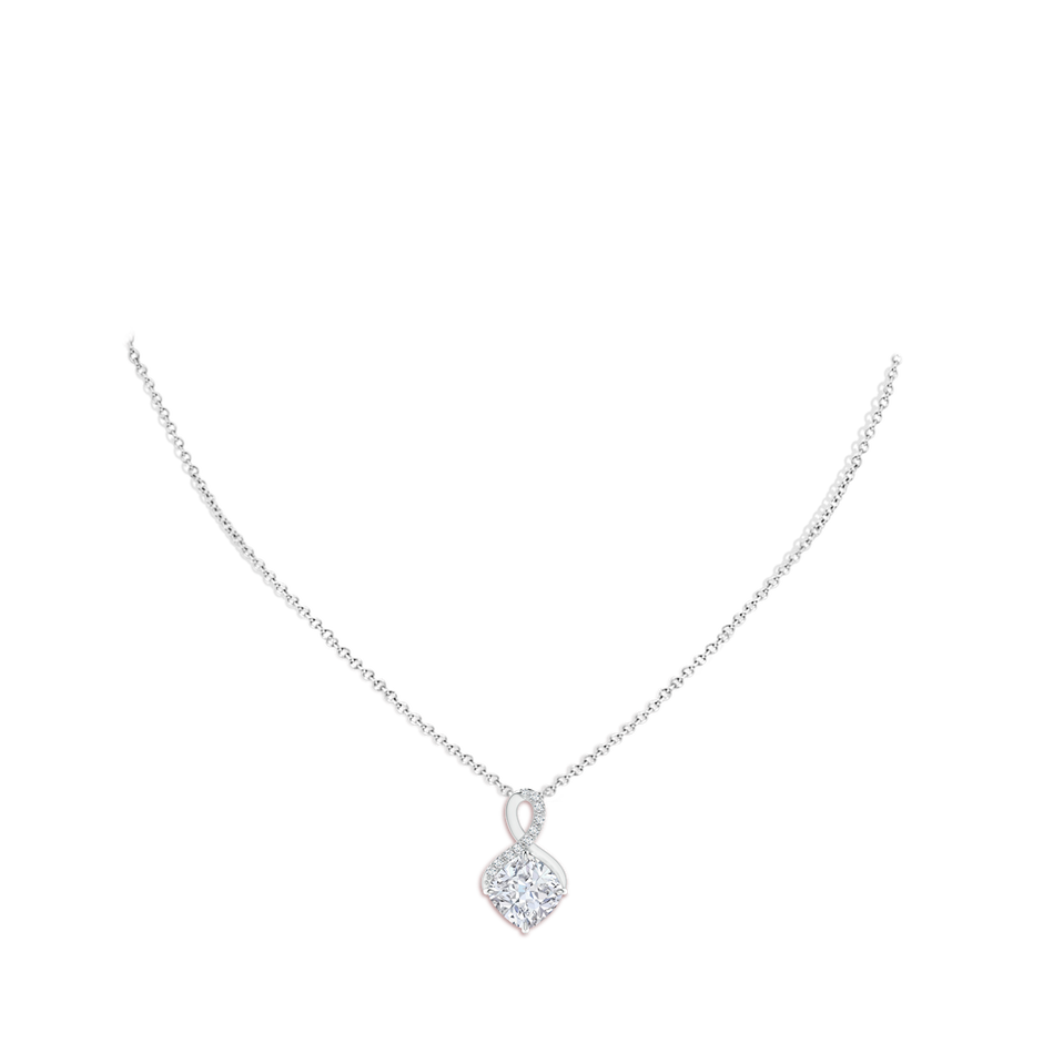 9.4mm FGVS Lab-Grown Claw-Set Diamond Infinity Pendant with Diamond Accents in P950 Platinum pen