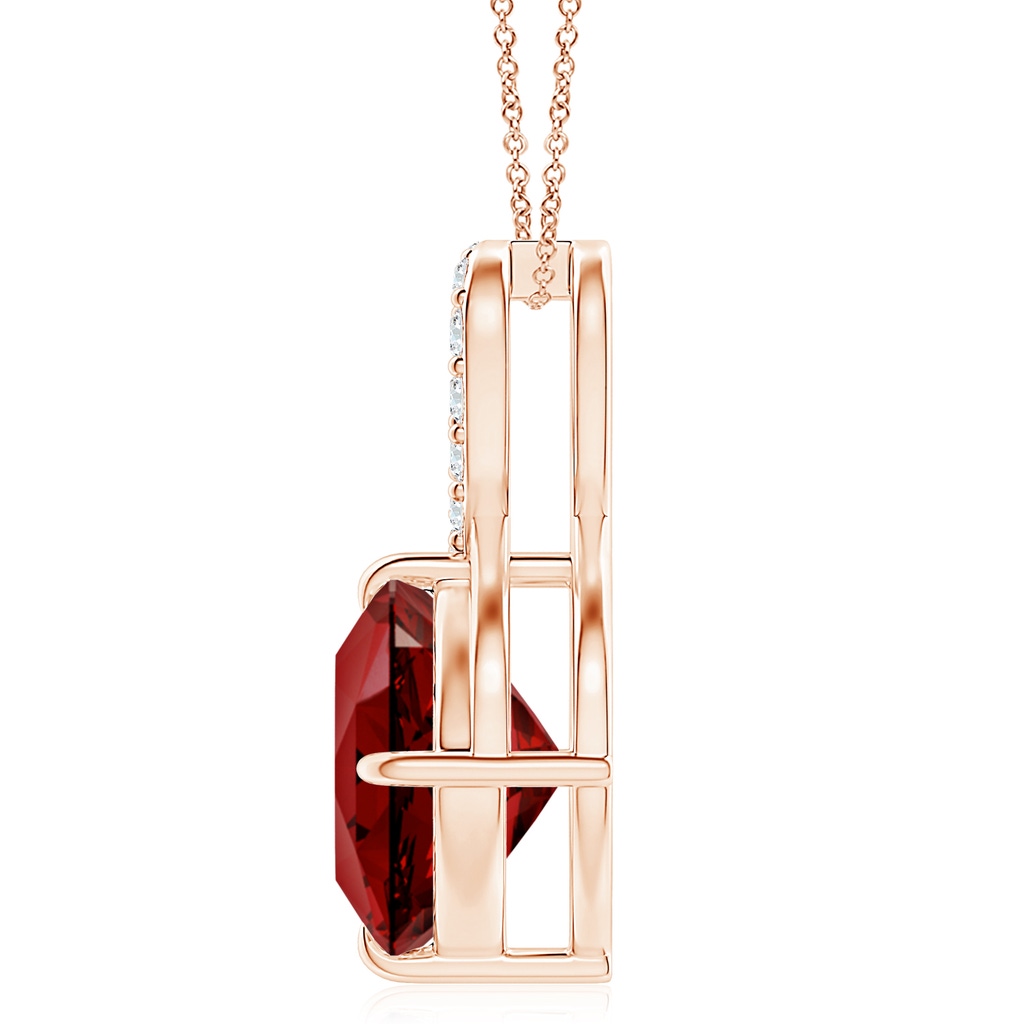 10mm Labgrown Lab-Grown Claw-Set Ruby Infinity Pendant with Lab Diamonds in Rose Gold - side 199