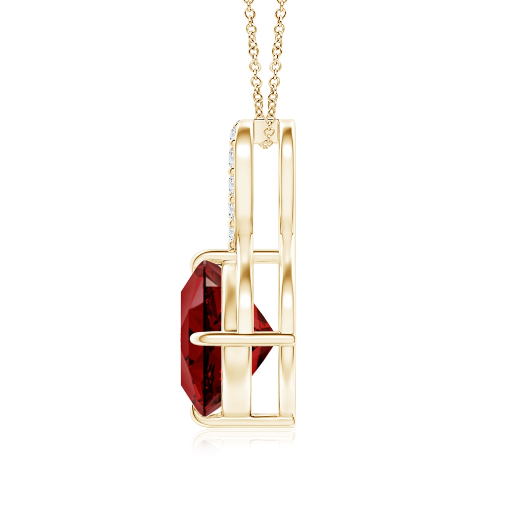 8mm Labgrown Lab-Grown Claw-Set Ruby Infinity Pendant with Lab Diamonds in Yellow Gold - side 199
