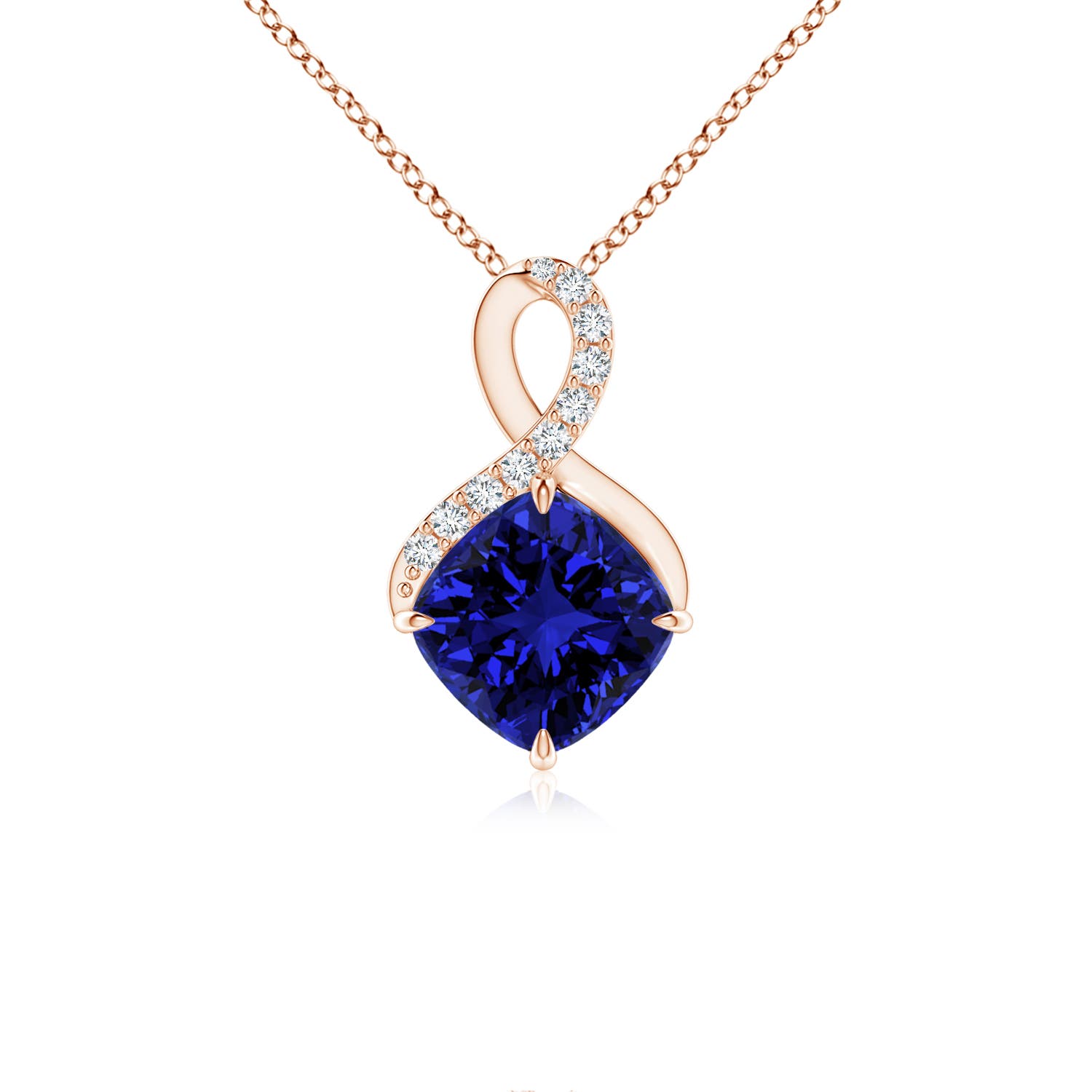 Premium - Lab-Grown Blue Sapphire / 1.05 CT / 14 KT Rose Gold