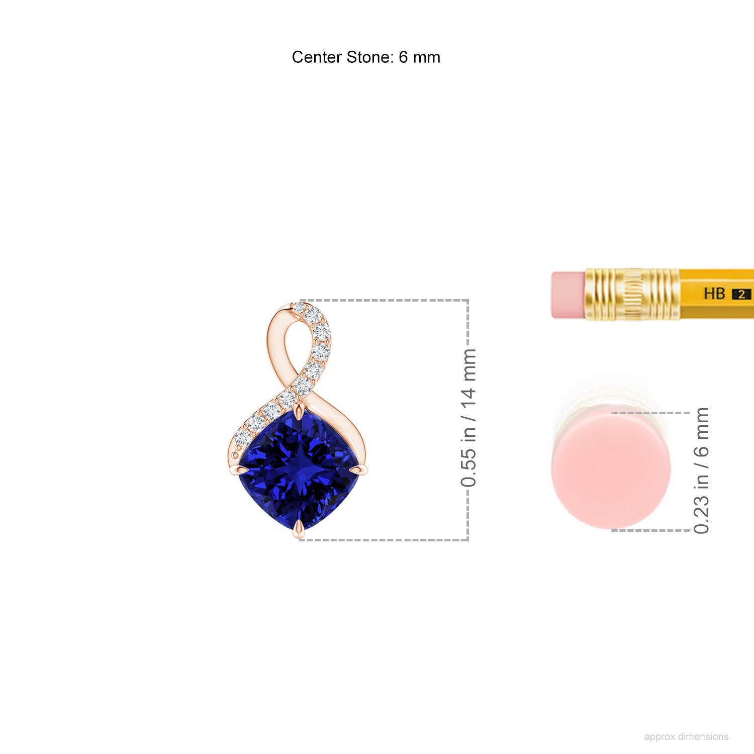 Premium - Lab-Grown Blue Sapphire / 1.05 CT / 14 KT Rose Gold