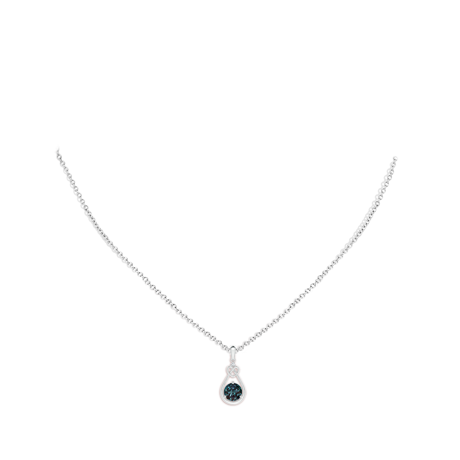 6mm Labgrown Lab-Grown Alexandrite Knotted Heart Pendant with Diamond in P950 Platinum pen