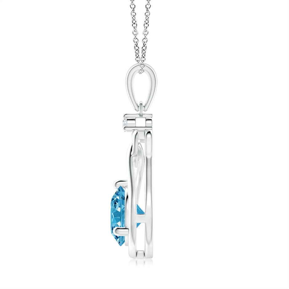 6.4mm Labgrown Lab-Grown Fancy Intense Blue Diamond Knotted Heart Pendant in White Gold side 199
