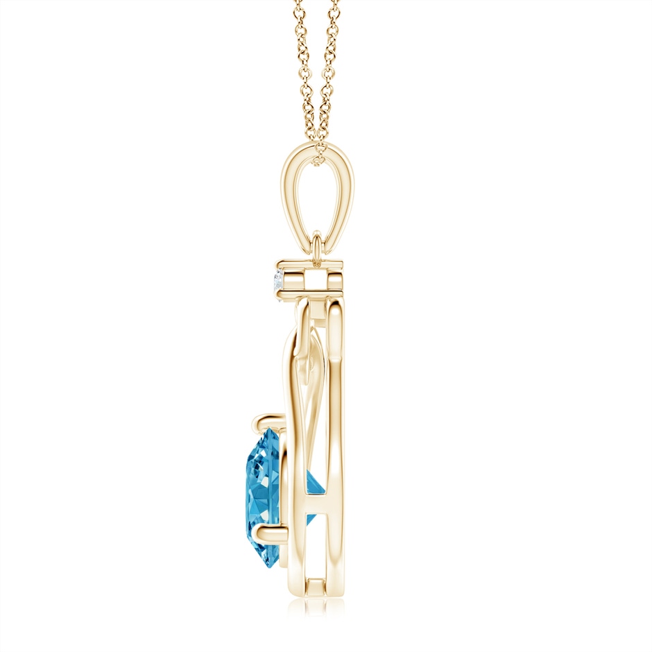 7.4mm Labgrown Lab-Grown Fancy Intense Blue Diamond Knotted Heart Pendant in Yellow Gold side 199
