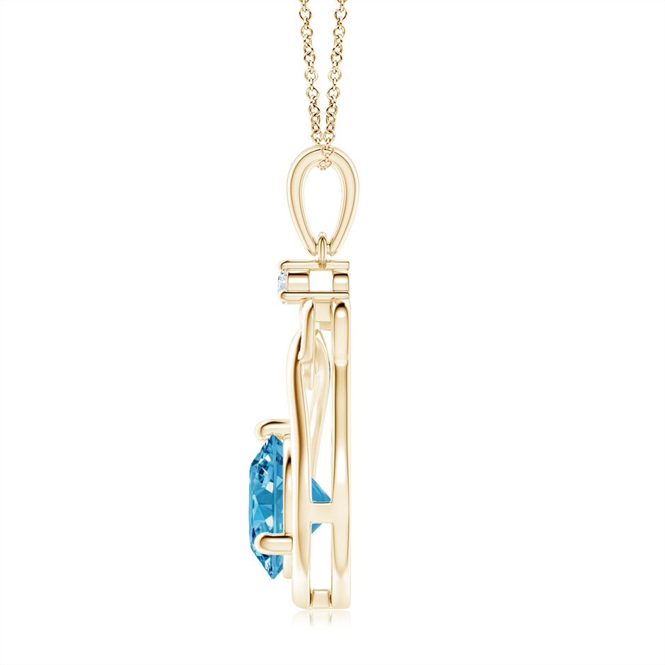 8mm Labgrown Lab-Grown Fancy Intense Blue Diamond Knotted Heart Pendant in Yellow Gold side 199