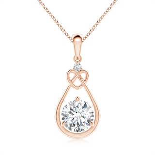 6.4mm FGVS Lab-Grown Diamond Knotted Heart Pendant in 10K Rose Gold