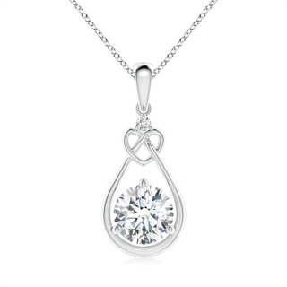 6.4mm FGVS Lab-Grown Diamond Knotted Heart Pendant in S999 Silver