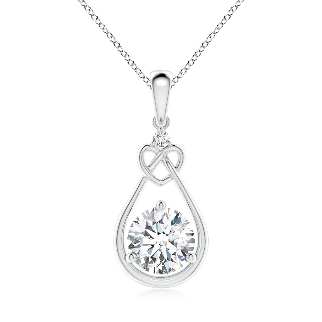 6.4mm FGVS Lab-Grown Diamond Knotted Heart Pendant in White Gold